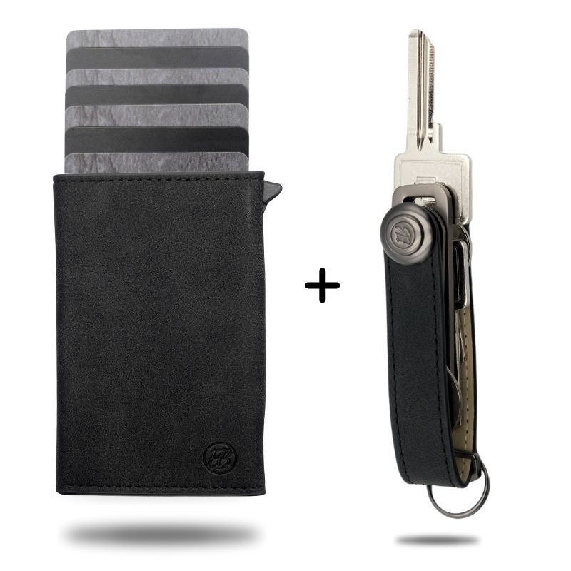 Wallet 3.0 + Schlüsseletui Set - Essentialbag #farbe_Designer-Schwarz