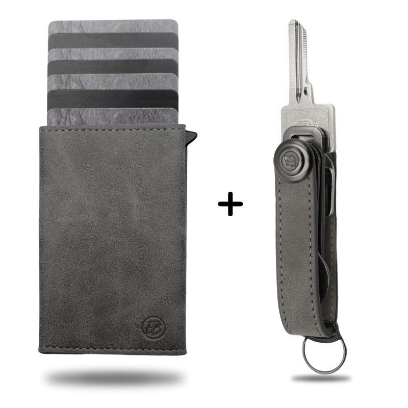 Wallet 3.0 + Schlüsseletui Set - Essentialbag #farbe_Platin-Grau